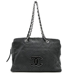 Chanel Diamond Stitch Chain Women's Shoulder Bag A32454 Calf Leather Black